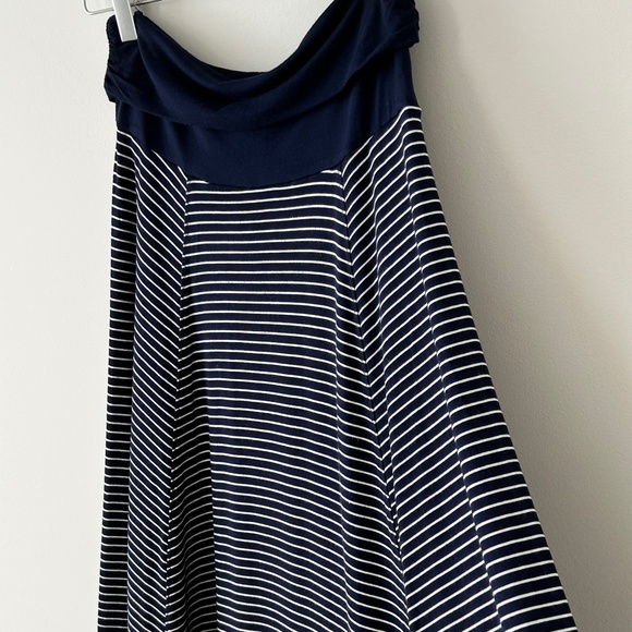 Gap Navy Blue & White Striped Jersey Maxi Skirt - Picture 4 of 16